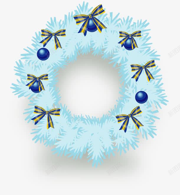 手绘雪花圈png免抠素材_新图网 https://ixintu.com 圣诞节 手绘 蝴蝶结 雪花圈