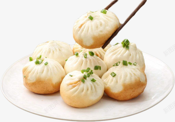 筷子夹生煎包png免抠素材_新图网 https://ixintu.com 包子女孩 小吃 早中餐 煎炸包子吃 筷子夹