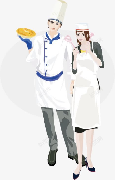 厨师男女厨师png免抠素材_新图网 https://ixintu.com 厨师男女厨师矢量人物职业人物矢量图库