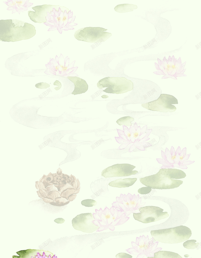 清新荷花绿色海报背景jpg设计背景_新图网 https://ixintu.com 中国风 清新 绿色 节日 荷叶 荷花 荷花池 荷花海报背景 莲花