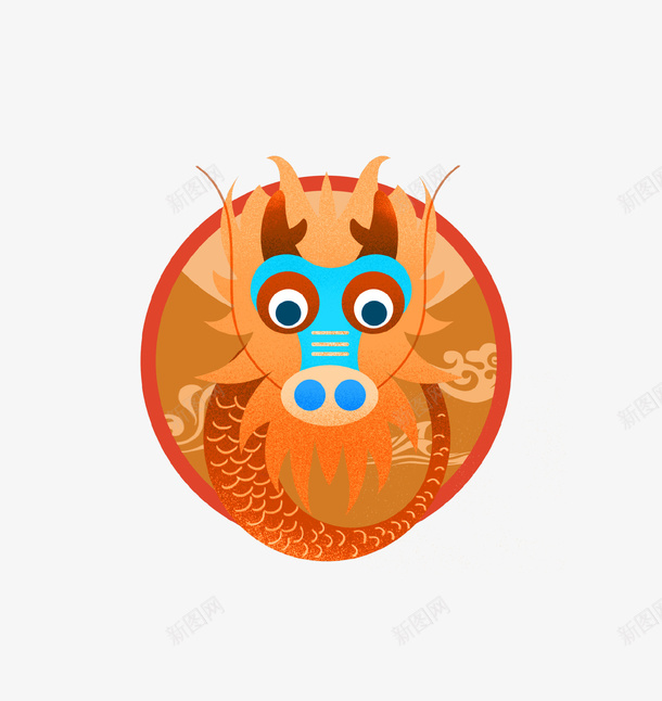 创意龙抬头小龙图标psd_新图网 https://ixintu.com 二月二 古典 图标 复古 大气 小龙 文艺 龙抬头