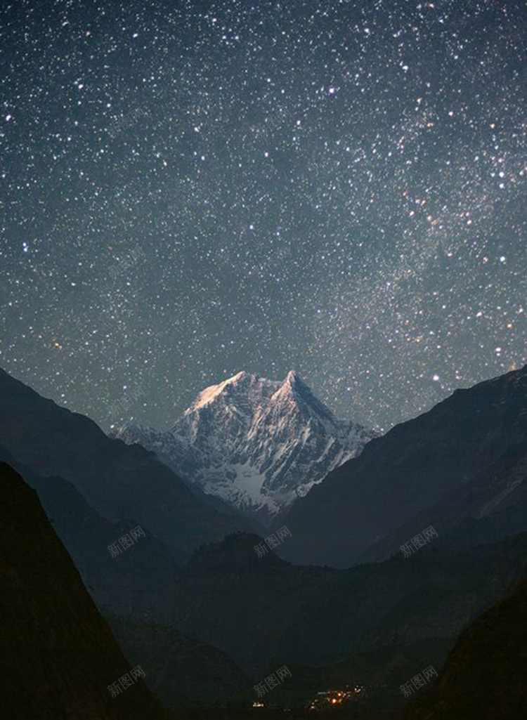 星空大气山峰H5背景jpg设计背景_新图网 https://ixintu.com 大气 山峰 摄影 星星 星空
