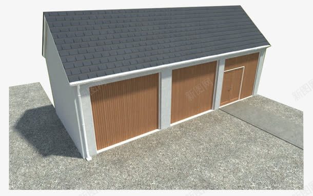 蓝色砖瓦停车库png免抠素材_新图网 https://ixintu.com 停车库 卷帘门 车库