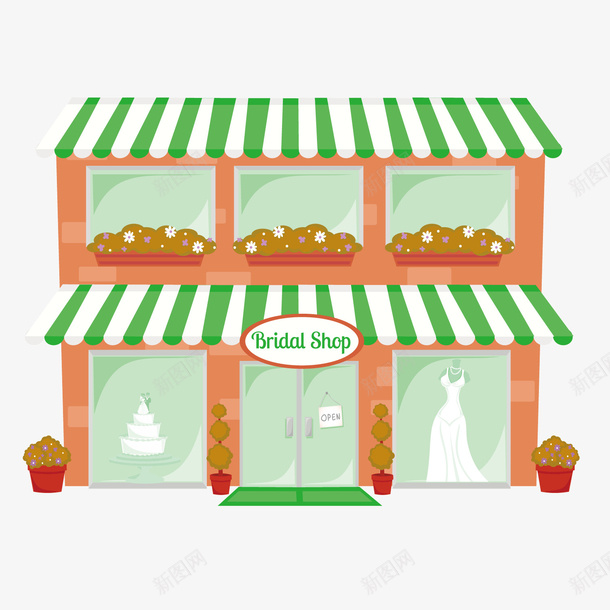 西式二层婚纱店矢量图图标ai_新图网 https://ixintu.com netLOGO 二层 婚纱店 婚纱店logo 西式 矢量图
