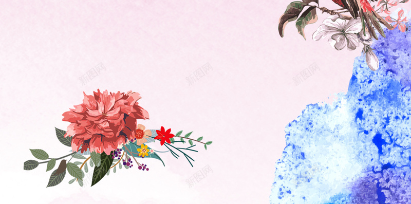 中国风花朵边框背景psd设计背景_新图网 https://ixintu.com 粉红色 花 花朵 花卉 花边 边框 h5背景 中国风 灯笼 唯美