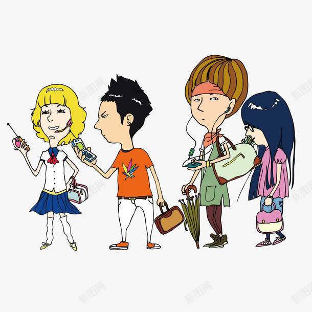 人们在排队png免抠素材_新图网 https://ixintu.com 卡通 手绘 排队 插画 矢量人物