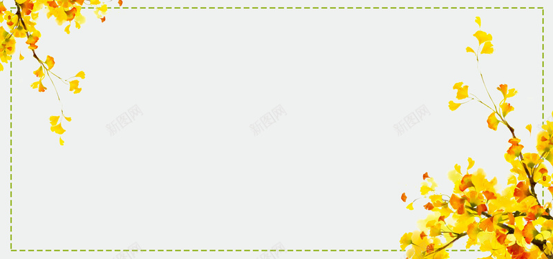 秋天来了黄色清新bannerpsd设计背景_新图网 https://ixintu.com 卡通 文艺 清新 秋天 秋季 简约 落叶 黄色