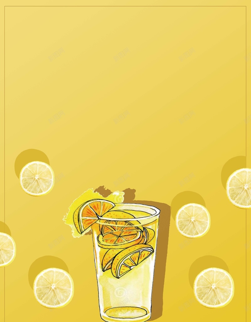 黄色简约柠檬饮品海报背景psd设计背景_新图网 https://ixintu.com juice lemon 夏日清新 柠檬水 字母 买二送一 饮品店促销海报 果汁店促销海报 黄色色调