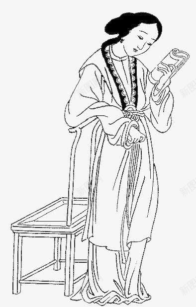手绘看书的人png免抠素材_新图网 https://ixintu.com 女孩 手绘画 看书的人 矢量装饰 装饰