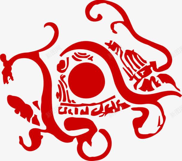 中国风龙纹剪影装饰png免抠素材_新图网 https://ixintu.com 剪影 国风 装饰