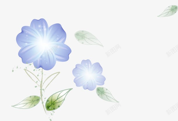 卡通梦幻蓝色小花png免抠素材_新图网 https://ixintu.com 卡通 小花 梦幻 蓝色
