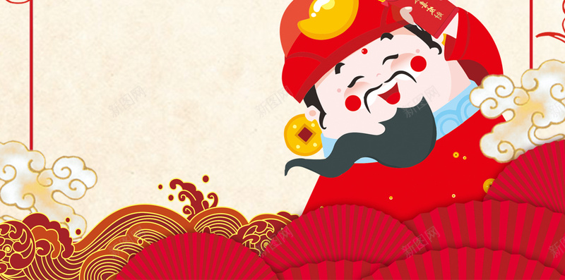 新年红色剪纸中国风H5分层背景jpg设计背景_新图网 https://ixintu.com 新年 红色 剪纸 梅花 框架 中国风 财神 H5 分层背景