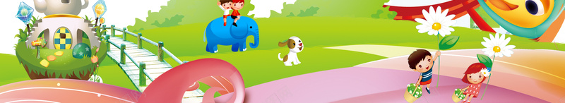 蓝色扁平卡通背景psd设计背景_新图网 https://ixintu.com 小孩子 摩天轮 几何 扁平 蓝色 卡通 可爱 童趣 手绘