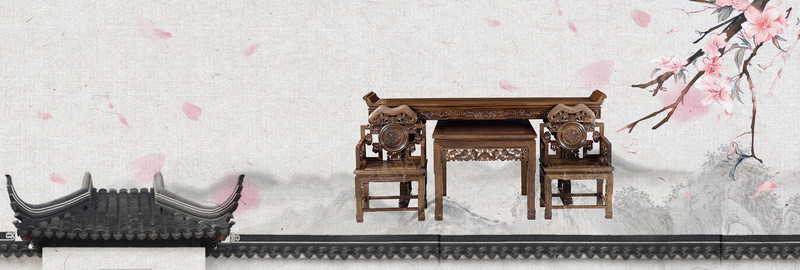 传统椅子简约粉色花瓣bannerjpg设计背景_新图网 https://ixintu.com 实木家具 水墨 中国风 家具建材 桌子 实木传统 文艺家居 椅子海报 红木 实木 中国 海