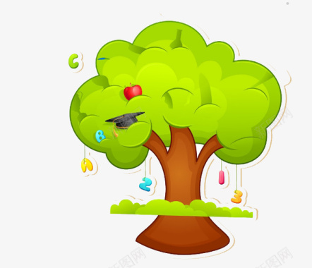 绿色树卡通形状logo图标图标