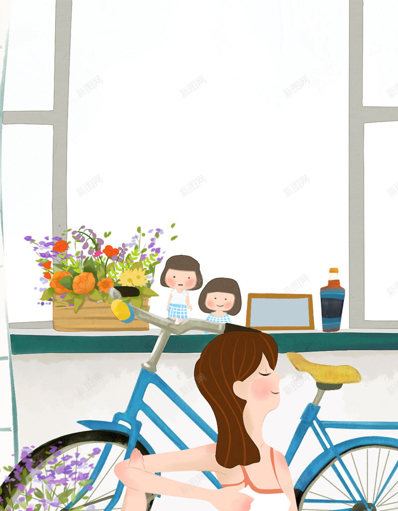 瑜伽h5背景jpg设计背景_新图网 https://ixintu.com H5 h5 健身 卡通 女孩 开心 愉悦 手绘 瑜伽 童趣 闲适