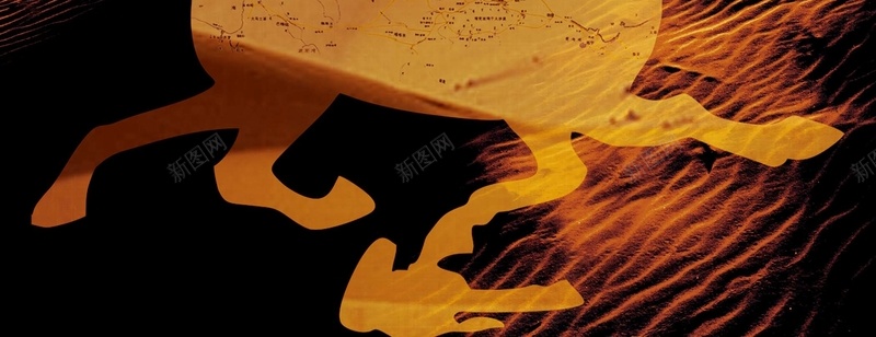 中国风丝绸之路背景psd设计背景_新图网 https://ixintu.com 丝绸之路 沙漠 中国风 通商