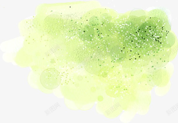 手绘黄绿色梦幻墨迹png免抠素材_新图网 https://ixintu.com 墨迹 梦幻 黄绿色