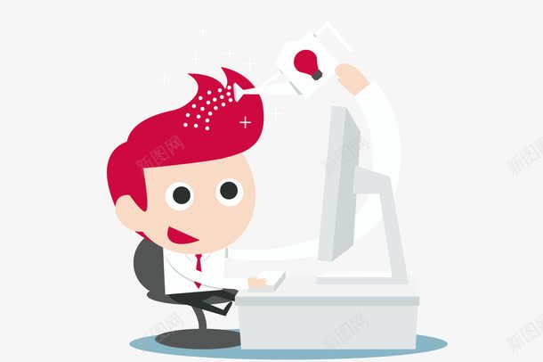 扁平人物png免抠素材_新图网 https://ixintu.com PPT元素 idea 主意 建议 思想 扁平人物 灯泡 点子 电脑