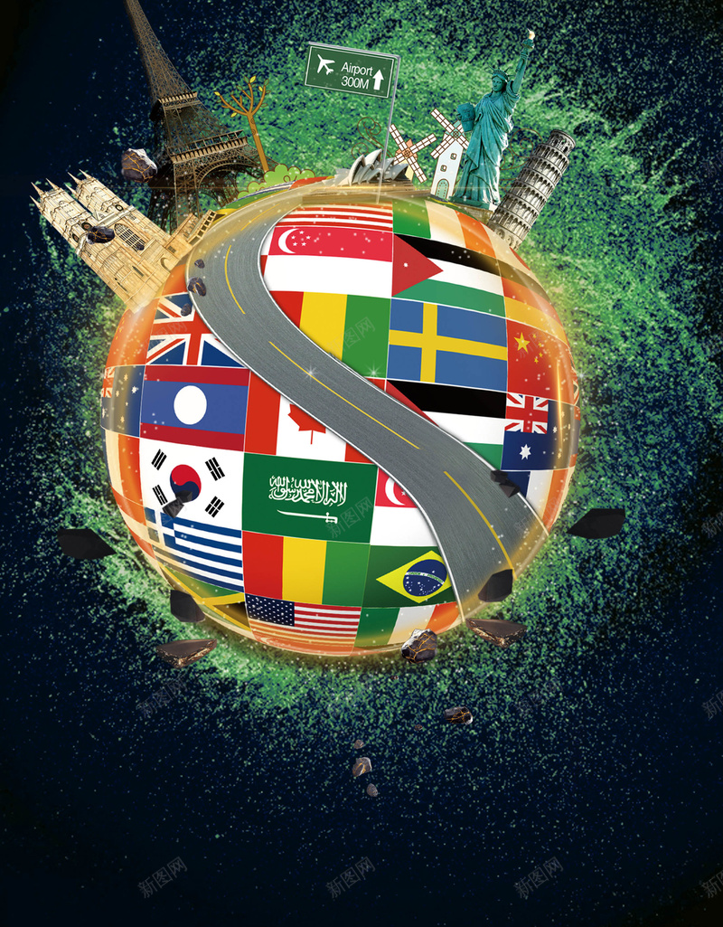 旅游出国海报背景psd设计背景_新图网 https://ixintu.com 优惠海报 促销海报 夏季海报 文艺海报 梦幻海报 浪漫海报 海报背景 背景