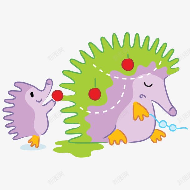 两只刺猬png免抠素材_新图网 https://ixintu.com png图形 png装饰 刺猬 动物 手绘 水彩 装饰