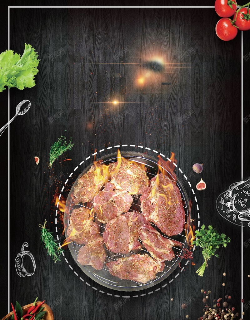 中华美食特色烤肉背景模板psd设计背景_新图网 https://ixintu.com 自助烤肉 舌尖中国 舌尖美味 韩式烤肉 烤肉 肥牛 特色烤肉 分层文件 PSD源文件 高清背景 PSD素材 背景海报 背景素材 背景模板