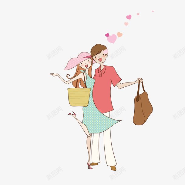 拿着包包拥抱的爱人png免抠素材_新图网 https://ixintu.com 包包 爱人 爱心