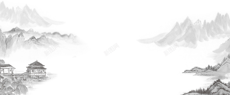 简约水墨中国风bannerjpg设计背景_新图网 https://ixintu.com 简约 中国风 背景设计 山水 波纹 中国风海报 祥云 竹子 清新花卉 水乡 亭台 荷花