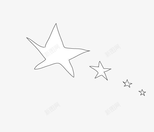 手绘黑色星星装饰png免抠素材_新图网 https://ixintu.com 星星 装饰 黑色