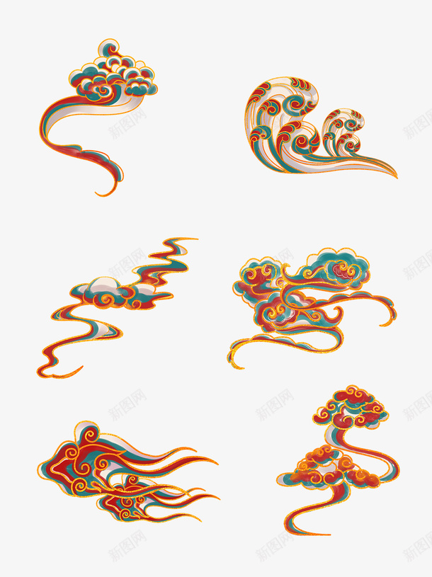 敦煌祥云彩色手绘国潮png免抠素材_新图网 https://ixintu.com 国潮 彩色 手绘 敦煌 敦煌卡通人物 祥云 莫高窟壁画