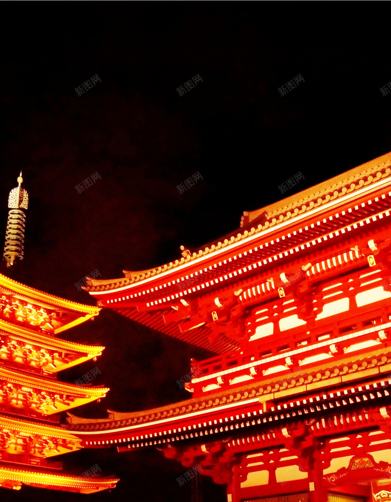唯美摄影H5背景jpg设计背景_新图网 https://ixintu.com 古迹 红色 灯光 黄色 中国风 H5 h5