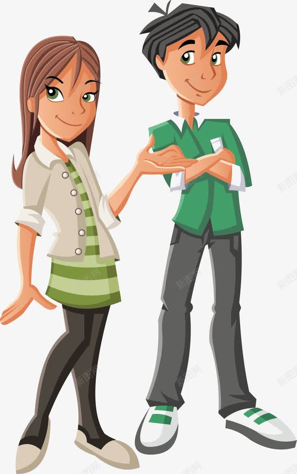 一路陪伴的搭档png免抠素材_新图网 https://ixintu.com 一路同行 伙伴 卡通人物 女孩 男孩