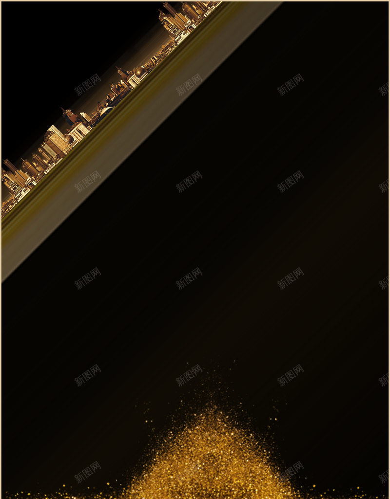 大气华贵房地产海报背景psd设计背景_新图网 https://ixintu.com 创意 华贵 地产背景 大气 建筑 质感海报背景 金沙 金色 金色房地产背景