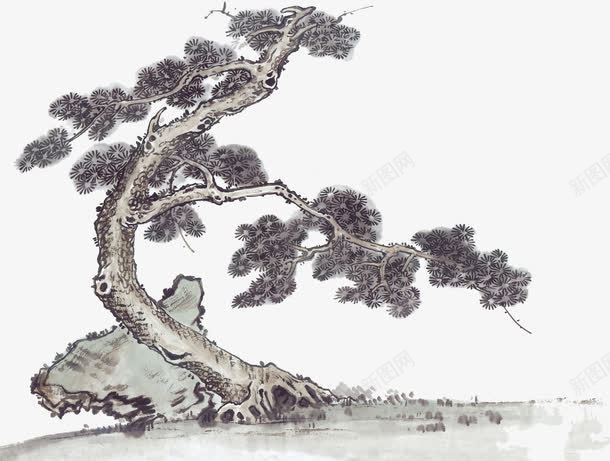 国画古松图png免抠素材_新图网 https://ixintu.com 仿古画 传统画 写意画 古典 古松 古松图 国画 国画古松图 文化艺术 水墨 苍松 设计
