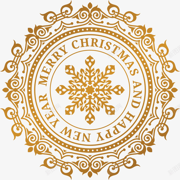 圣诞节褐色雪花标签png免抠素材_新图网 https://ixintu.com Christmas Merry 圣诞快乐 圣诞节 节日标签 雪花