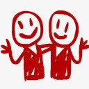 两个卡通人物图标png_新图网 https://ixintu.com 两个 人物 卡通 图标 联系人