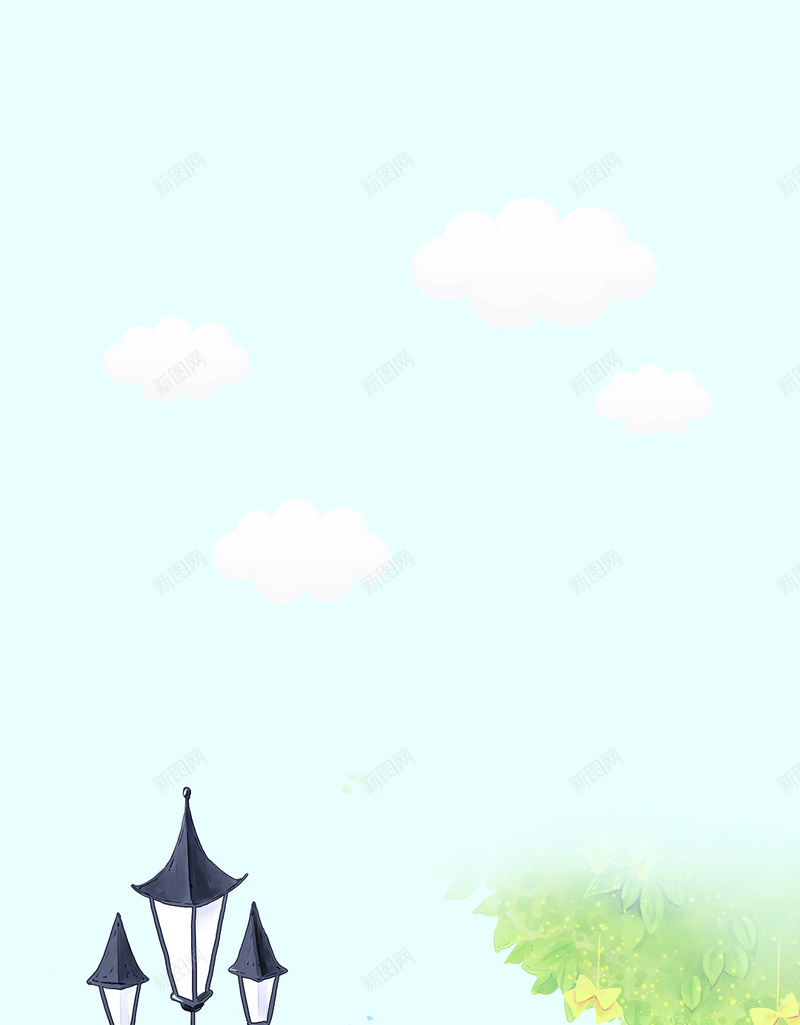 简约儿童节H5分层背景psd设计背景_新图网 https://ixintu.com 分层背景 儿童节 儿童 白云 简约 H5 蓝天 草地