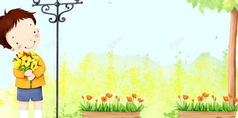 简约儿童节H5分层背景psd设计背景_新图网 https://ixintu.com 分层背景 儿童节 儿童 白云 简约 H5 蓝天 草地