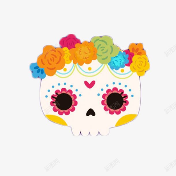 卡通可爱骷髅头png免抠素材_新图网 https://ixintu.com 卡通 可爱 手绘 装饰 骷髅头