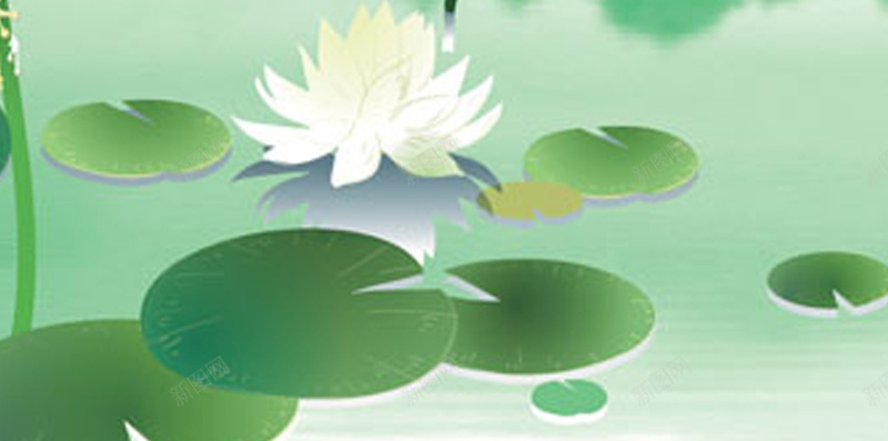 荷塘里的荷花荷叶H5背景jpg设计背景_新图网 https://ixintu.com 小清新 文艺 清新 简约 绿色 荷叶 荷花 蓝天