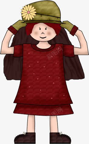 手绘绿帽子红衣服小人png免抠素材_新图网 https://ixintu.com 小人 绿帽子 衣服