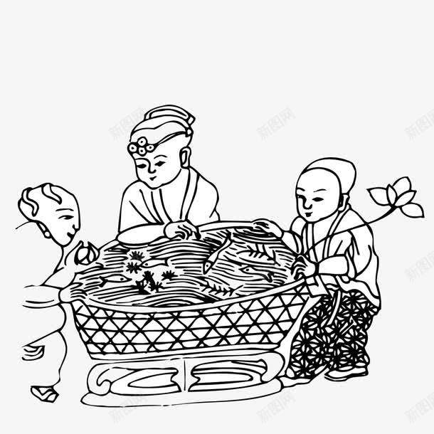 中国民间人物png免抠素材_新图网 https://ixintu.com 中国民间 人物 黑白