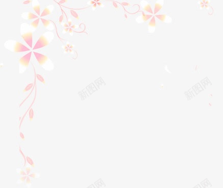 粉黄色渐变小花装饰png免抠素材_新图网 https://ixintu.com 渐变 粉黄 装饰