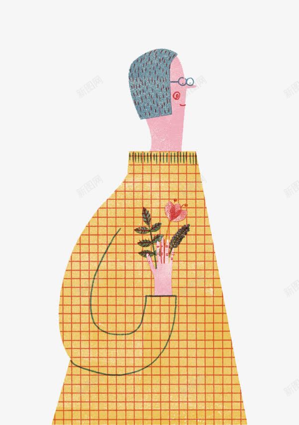 戴眼镜的女孩插图png免抠素材_新图网 https://ixintu.com 创意插图 插画设计