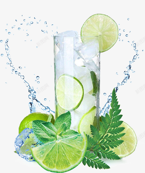 柠檬水png免抠素材_新图网 https://ixintu.com 冰块 夏日 夏日柠檬水 夏日饮品 夏日饮料 奶茶店 柠檬水 青柠檬 饮料饮品