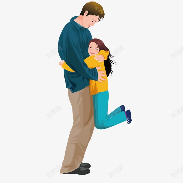 扑在爸爸怀中的女孩png免抠素材_新图网 https://ixintu.com 女孩 怀中 爸爸