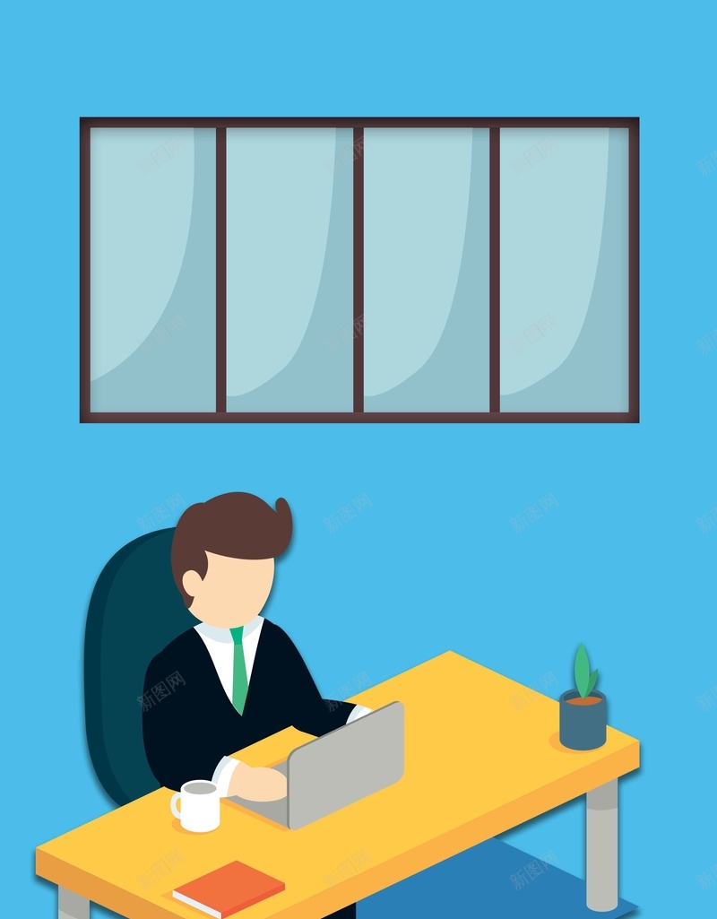 矢量商务卡通蓝色背景jpg设计背景_新图网 https://ixintu.com 人物 办公 办公用品 卡通 商务 手绘 报表 插画 数据 矢量 简约 蓝色背景