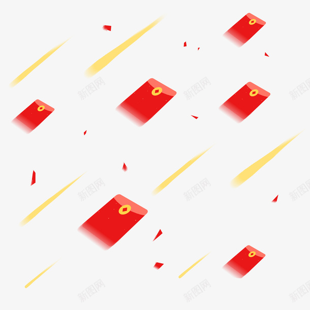 红包红包雨金币新年红包png免抠素材_新图网 https://ixintu.com 新年 新年物料 红包 红包雨 财富雨 金币