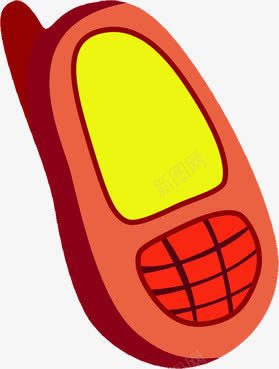 手绘红色卡通手机png免抠素材_新图网 https://ixintu.com 卡通 手机 红色