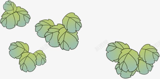 绿色渐变树叶植物png免抠素材_新图网 https://ixintu.com 树叶 植物 渐变 绿色